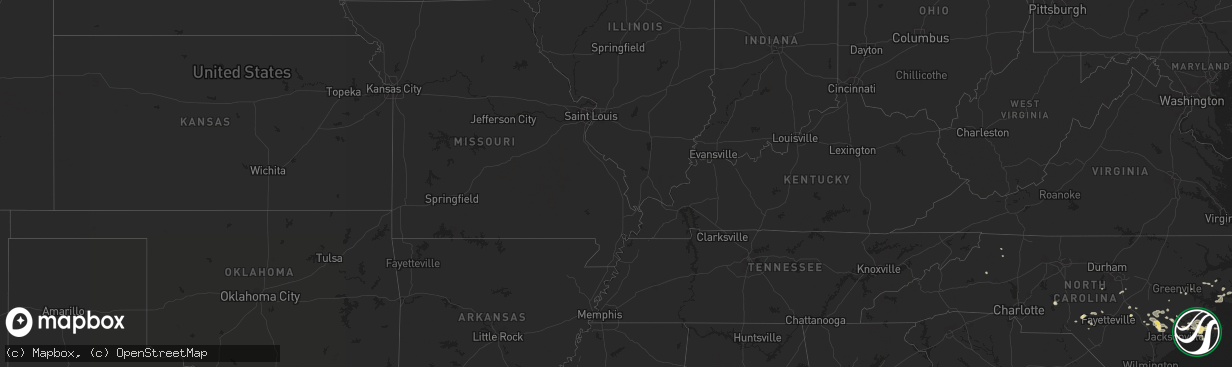 Hail map in North Carolina on July 22, 2012