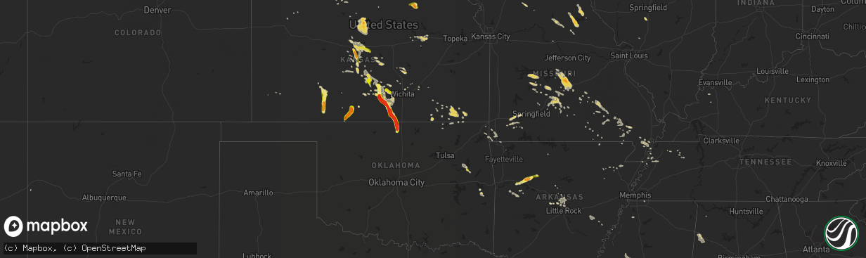 Hail map on July 22, 2013