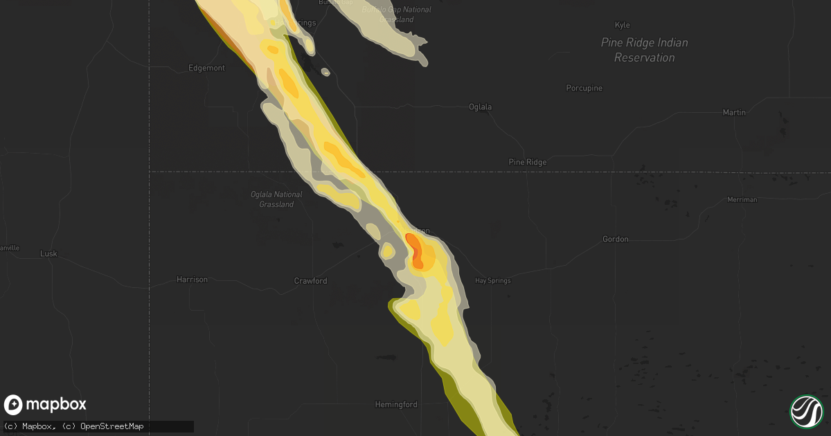 Hail map in Chadron, NE on July 22, 2014