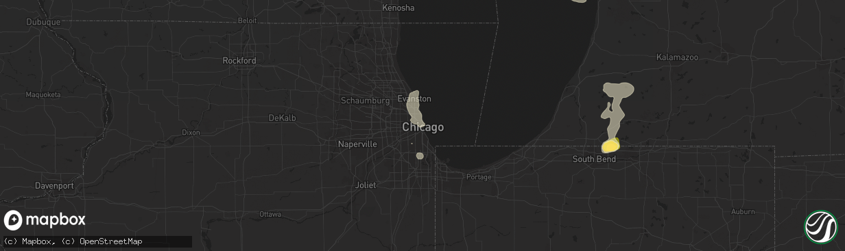 Hail map in Chicago, IL on July 22, 2014