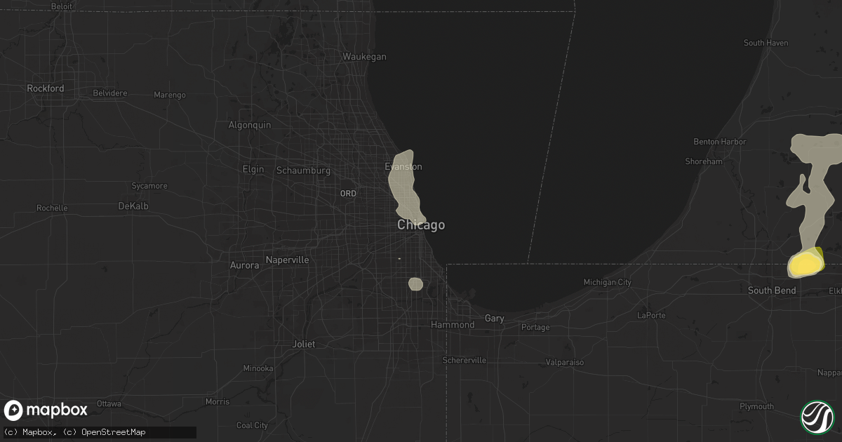 Hail map in Chicago, IL on July 22, 2014