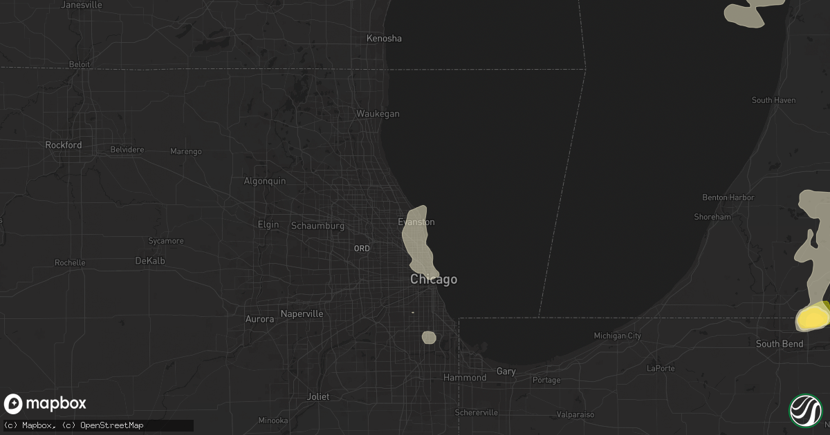 Hail map in Evanston, IL on July 22, 2014