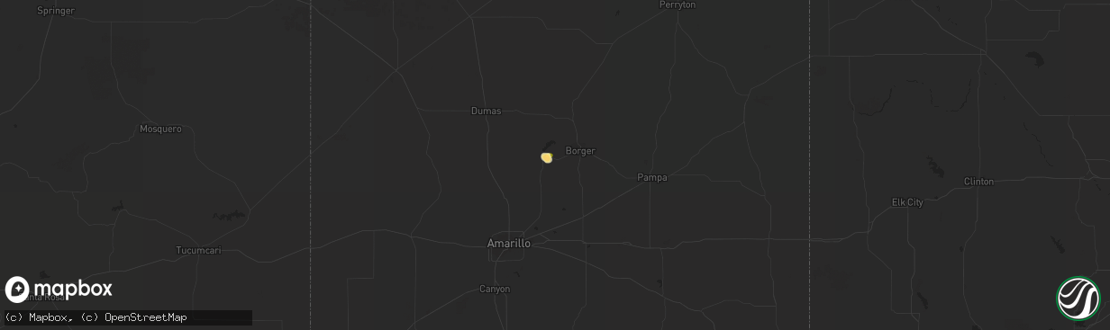 Hail map in Fritch, TX on July 22, 2014