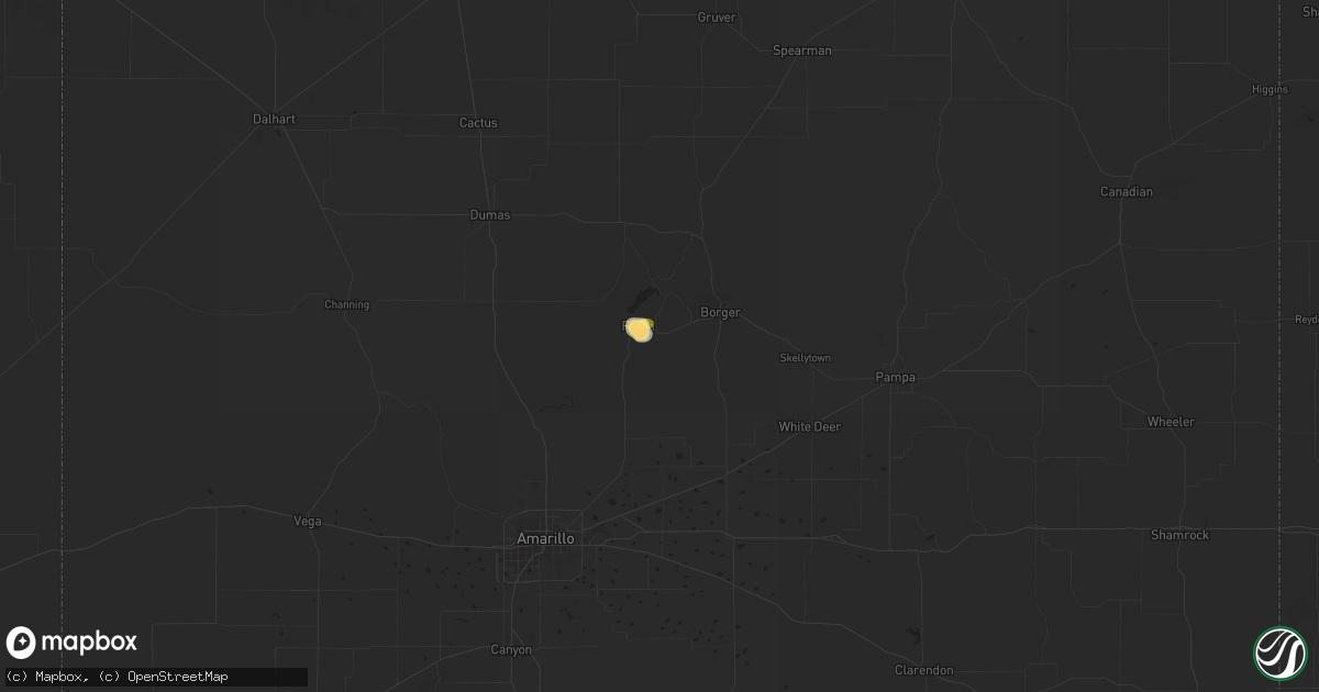 Hail map in Fritch, TX on July 22, 2014