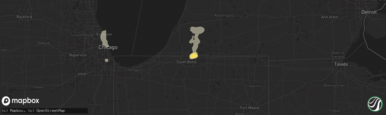 Hail map in Granger, IN on July 22, 2014