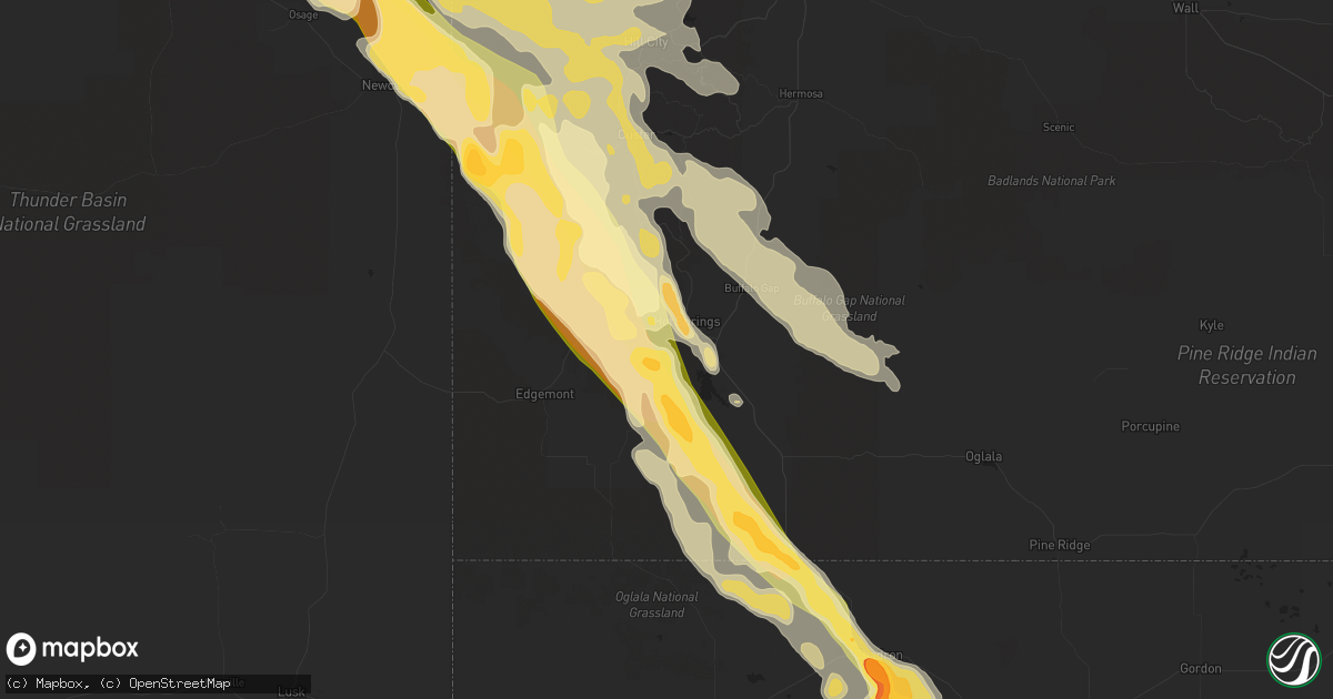 Hail map in Hot Springs, SD on July 22, 2014