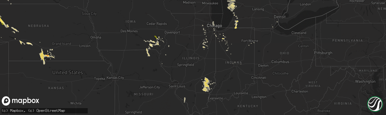 Hail map in Illinois on July 22, 2014