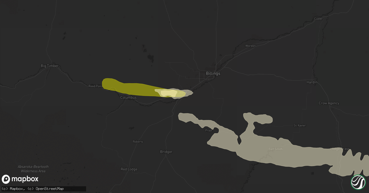 Hail map in Laurel, MT on July 22, 2014