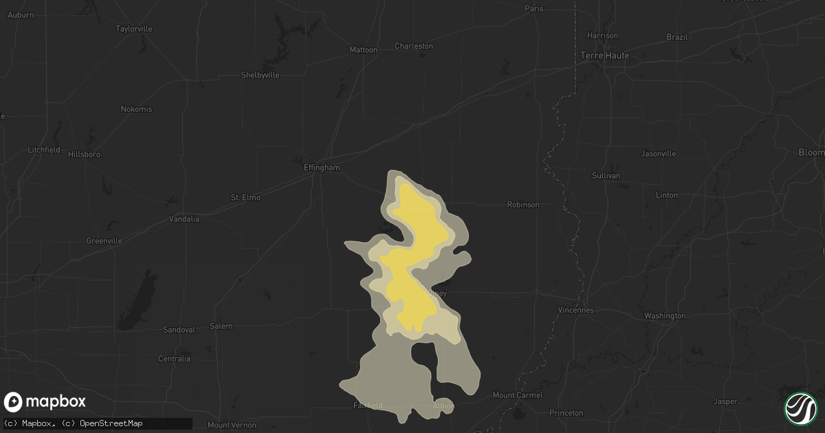 Hail map in Newton, IL on July 22, 2014