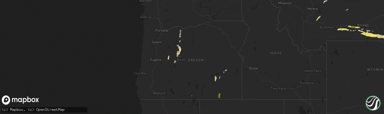 Hail map in Oregon on July 22, 2014