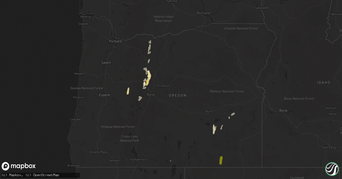 Hail map in Oregon on July 22, 2014