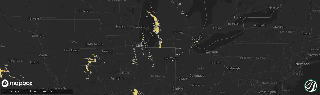 Hail map on July 22, 2014