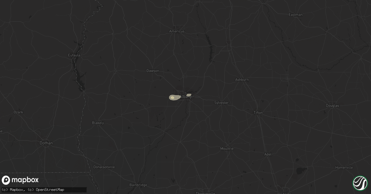 Hail map in Albany, GA on July 22, 2015