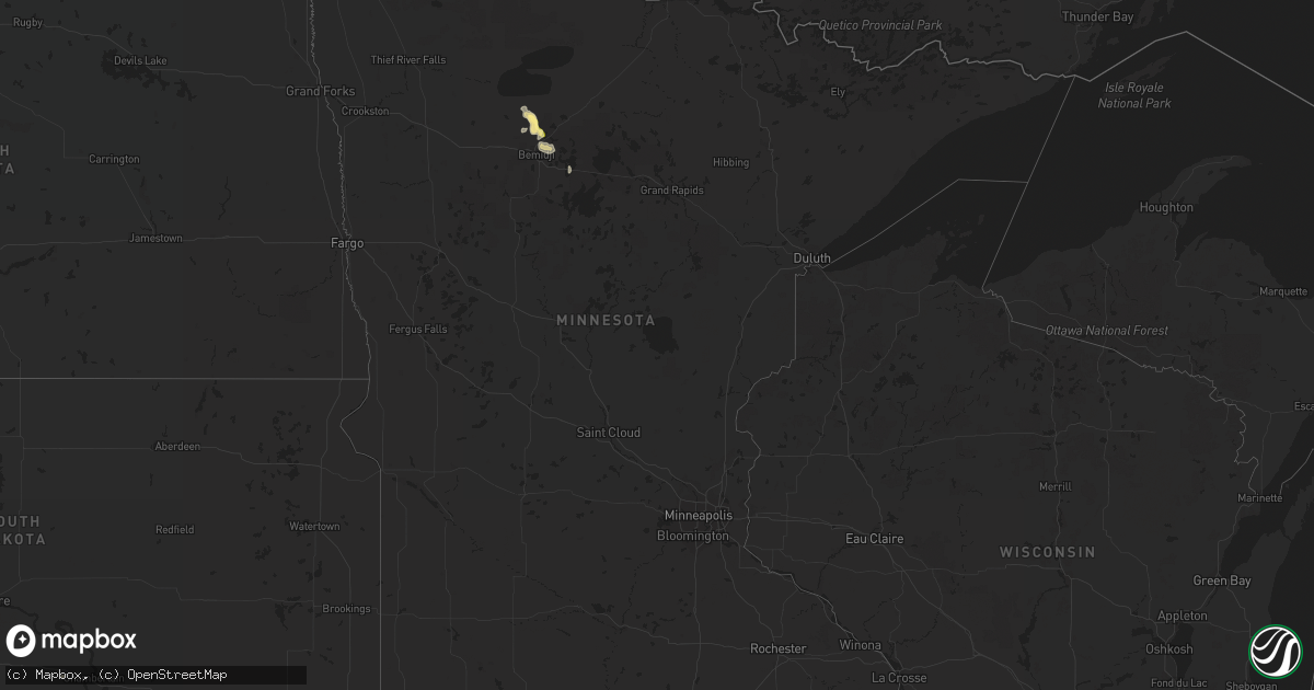 Hail map in Minnesota on July 22, 2015