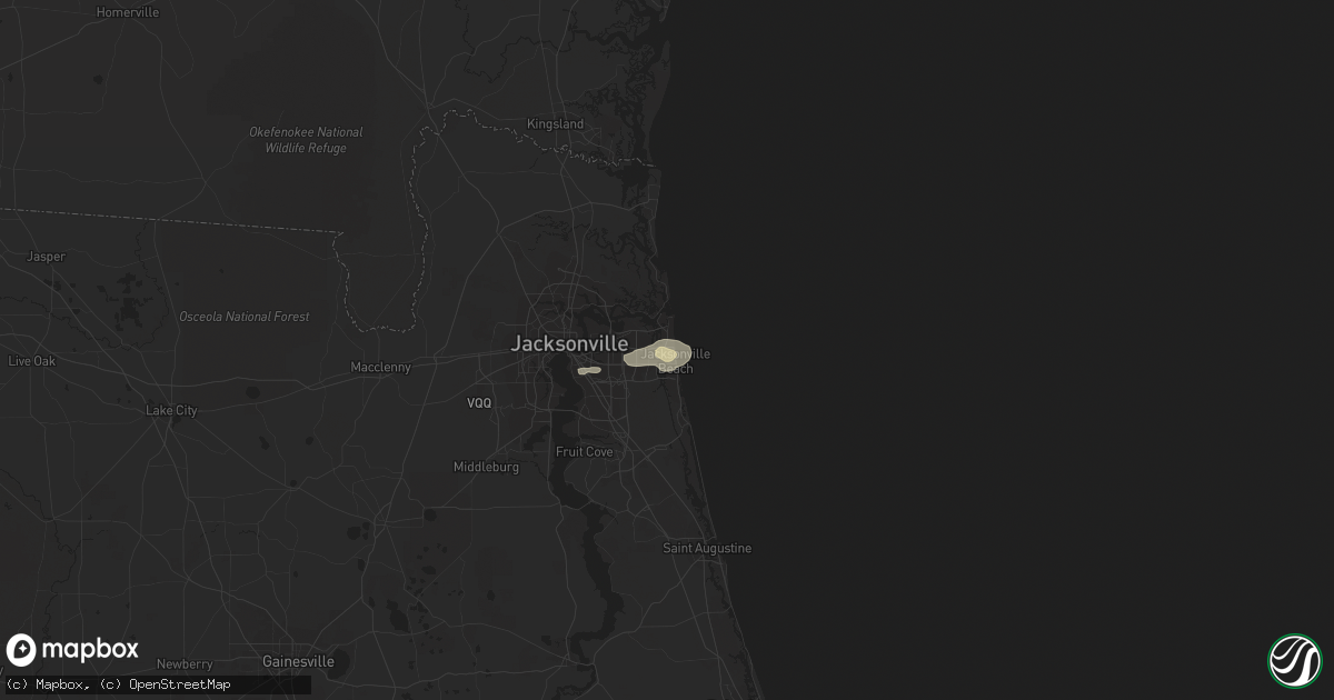 Hail map in Neptune Beach, FL on July 22, 2015
