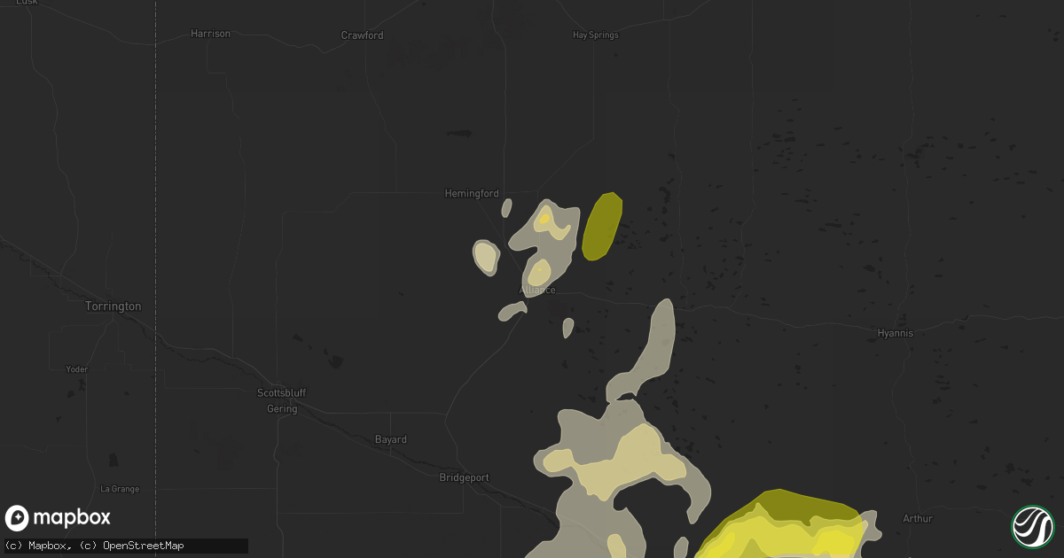 Hail map in Alliance, NE on July 22, 2016