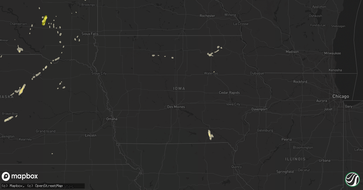 Hail map in Iowa on July 22, 2016