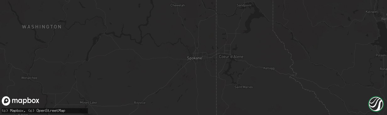 Hail map in Spokane, WA on July 22, 2016