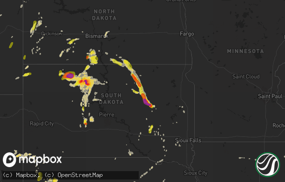 Hail map preview on 07-22-2016