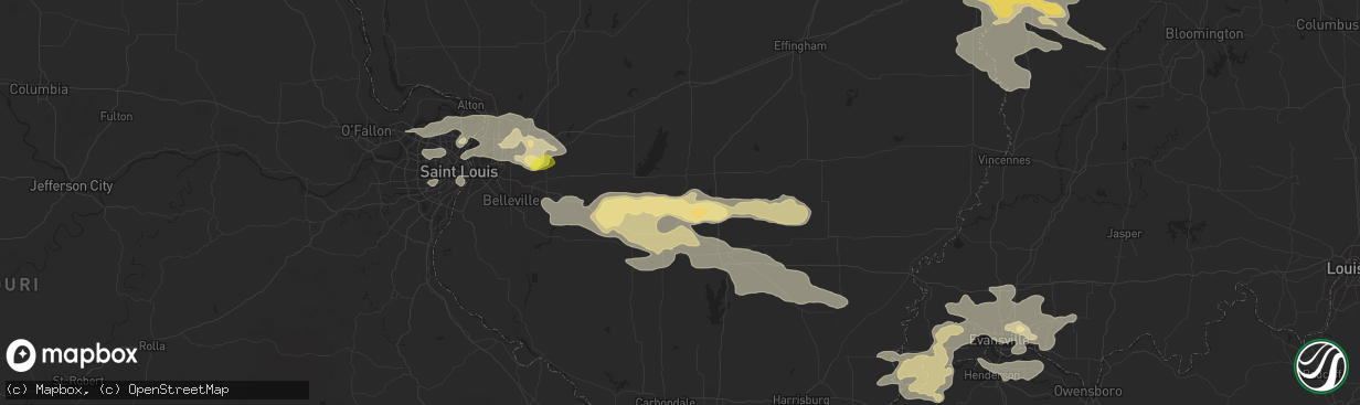 Hail map in Centralia, IL on July 22, 2017