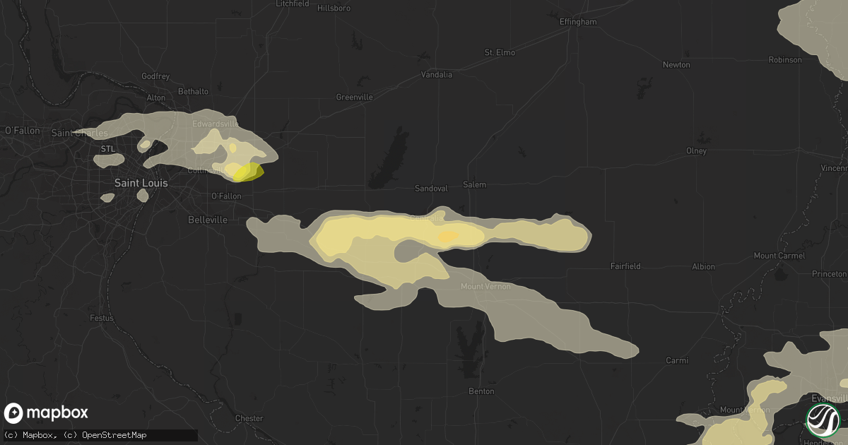 Hail map in Centralia, IL on July 22, 2017