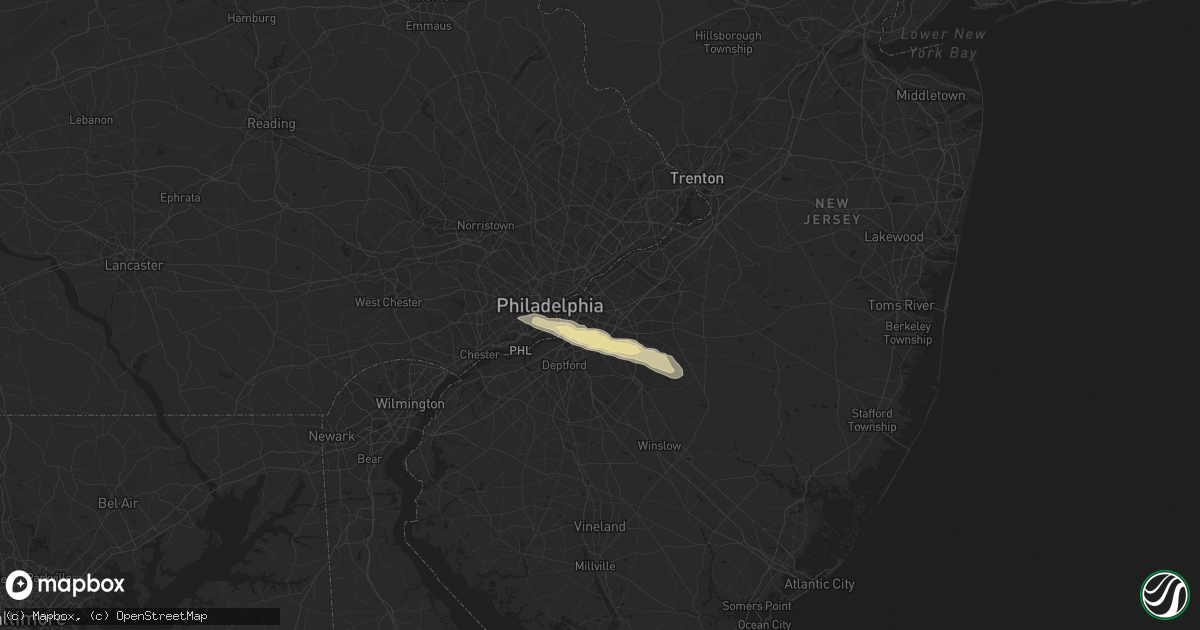 Hail map in Cherry Hill, NJ on July 22, 2017