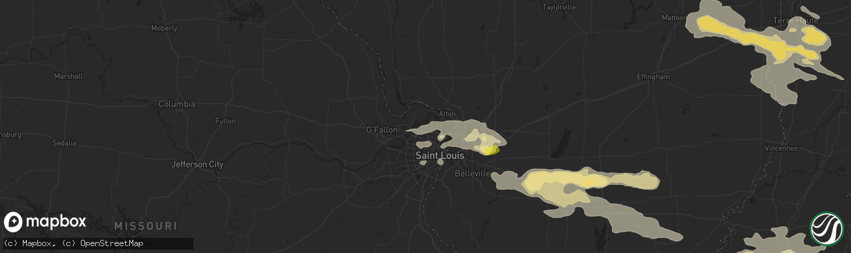 Hail map in Florissant, MO on July 22, 2017