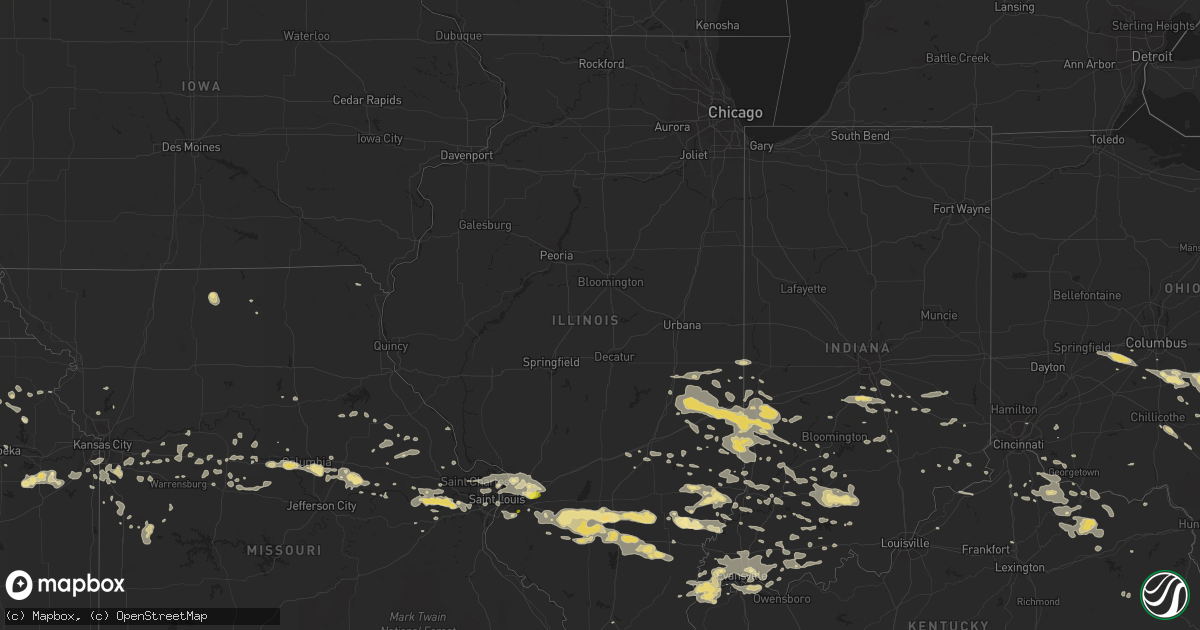 Hail map in Illinois on July 22, 2017