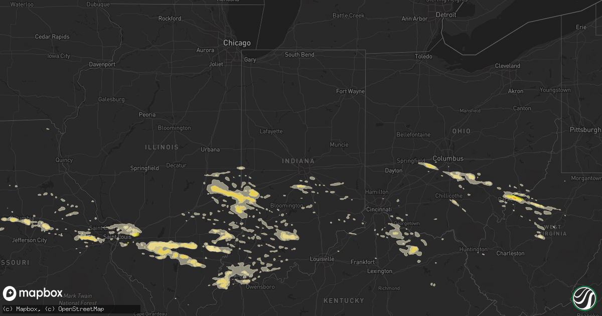 Hail map in Indiana on July 22, 2017