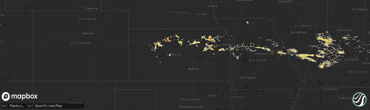 Hail map in Kansas on July 22, 2017