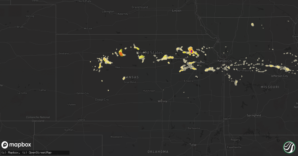 Hail map in Kansas on July 22, 2017
