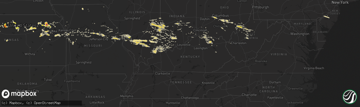 Hail map in Kentucky on July 22, 2017