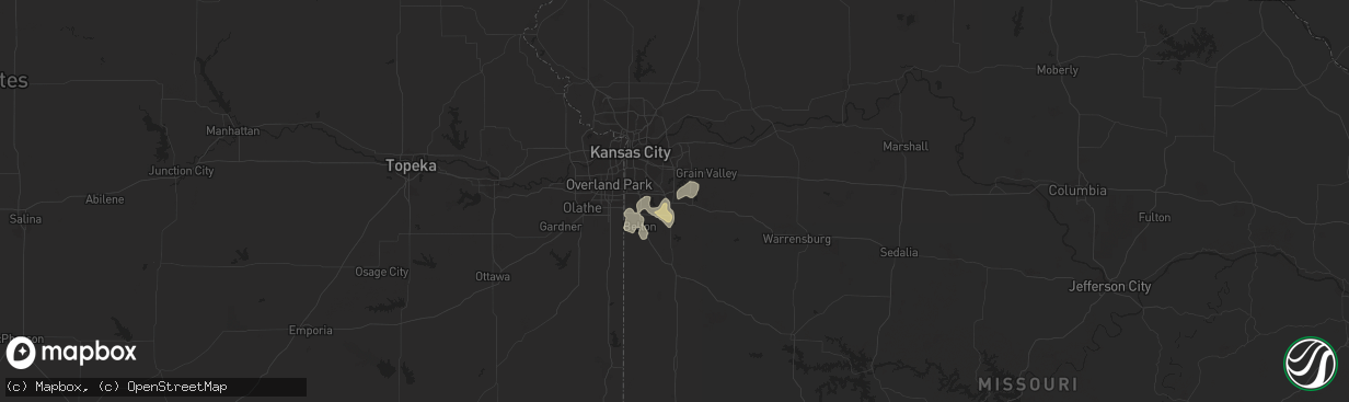 Hail map in Lees Summit, MO on July 22, 2017