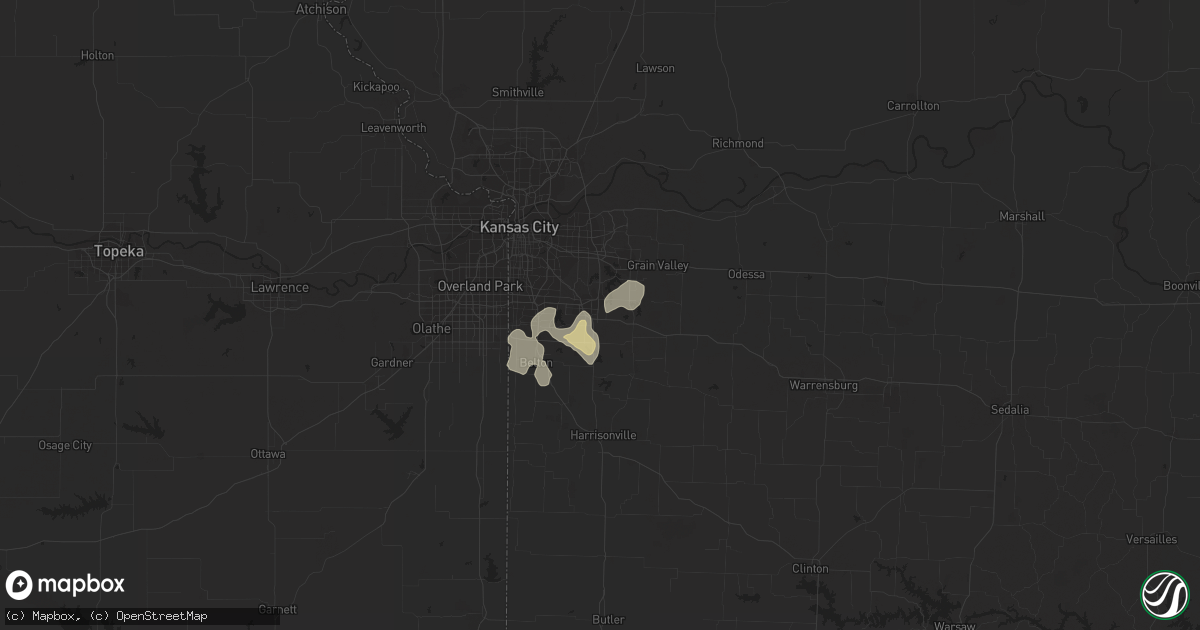 Hail map in Lees Summit, MO on July 22, 2017