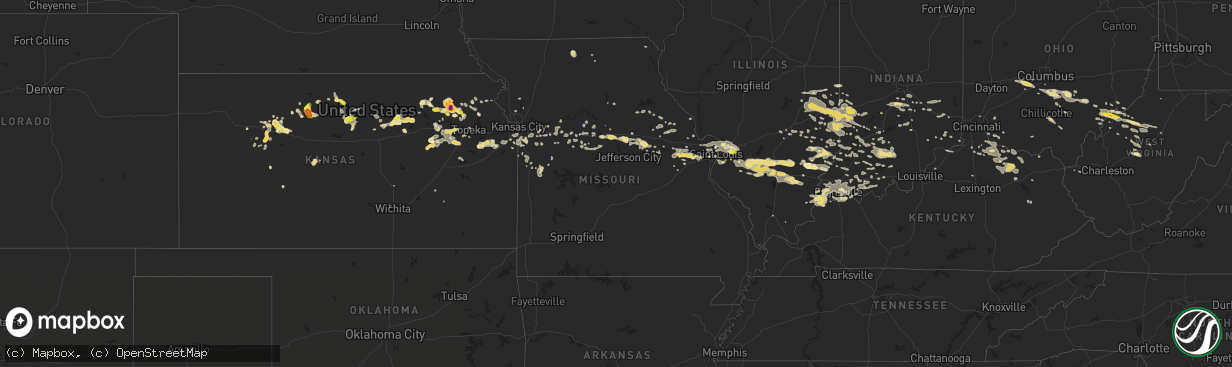 Hail map in Missouri on July 22, 2017