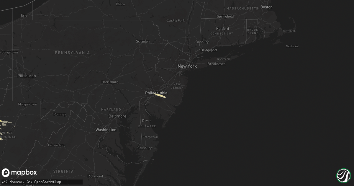 Hail map in New Jersey on July 22, 2017