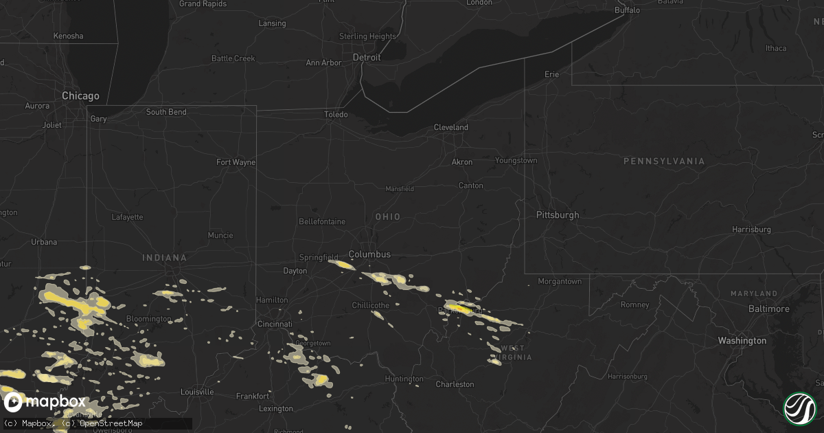 Hail map in Ohio on July 22, 2017