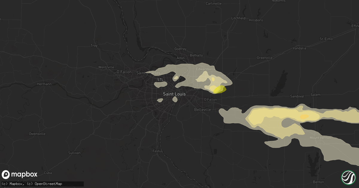 Hail map in Saint Louis, MO on July 22, 2017