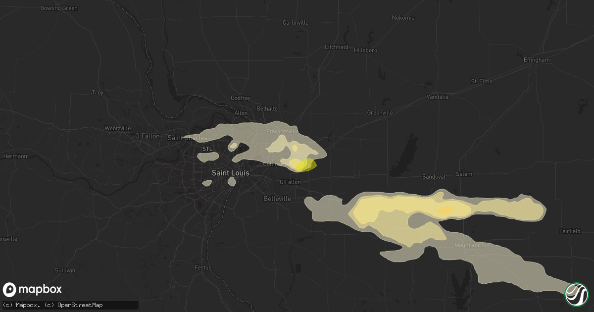Hail map in Troy, IL on July 22, 2017