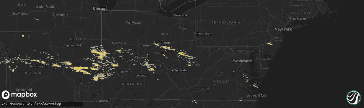 Hail map on July 22, 2017