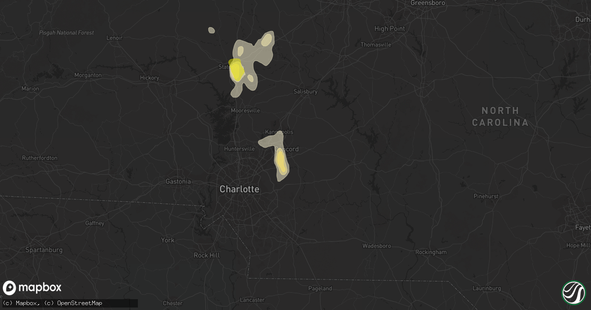 Hail map in Concord, NC on July 22, 2018
