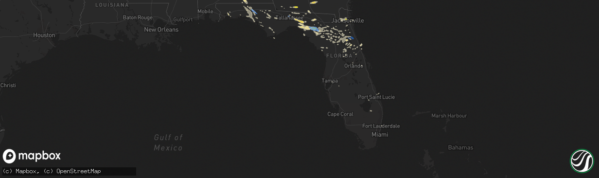 Hail map in Florida on July 22, 2018