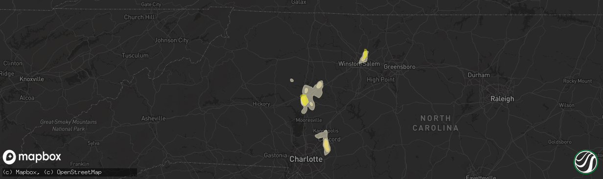 Hail map in Statesville, NC on July 22, 2018