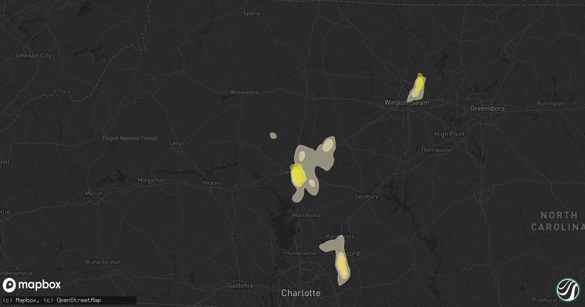 Hail map in Statesville, NC on July 22, 2018