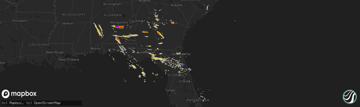 Hail map on July 22, 2018