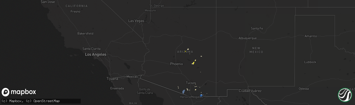 Hail map in Arizona on July 22, 2019
