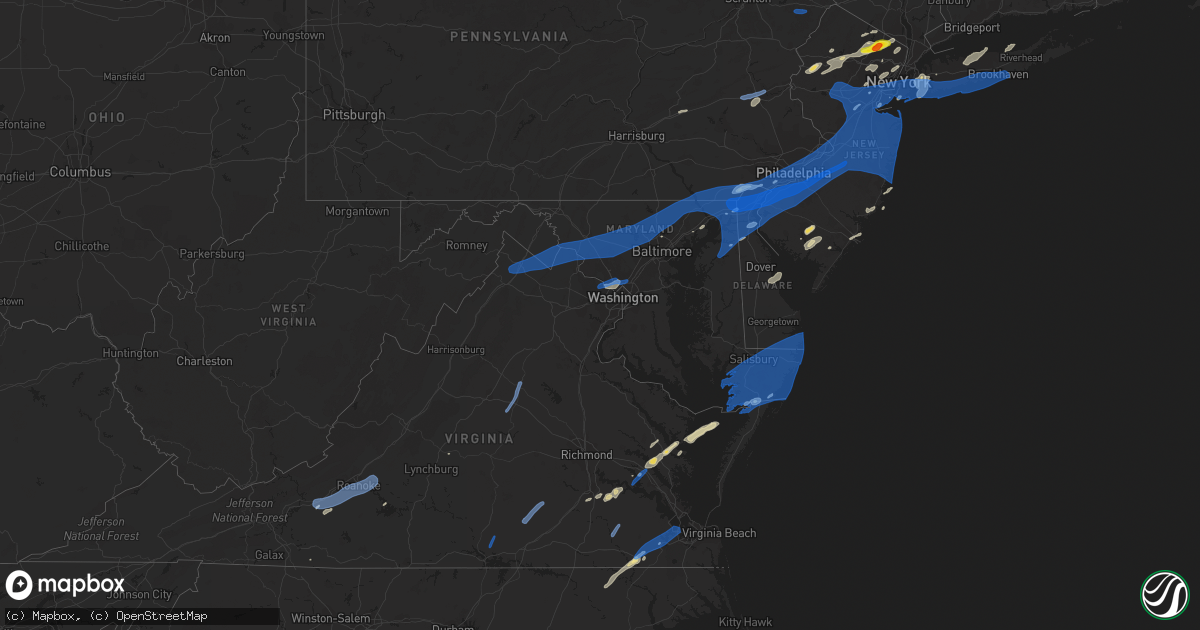 Hail map in Delaware on July 22, 2019