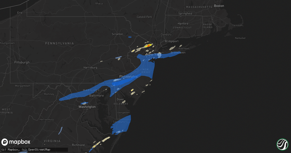 Hail map in New Jersey on July 22, 2019