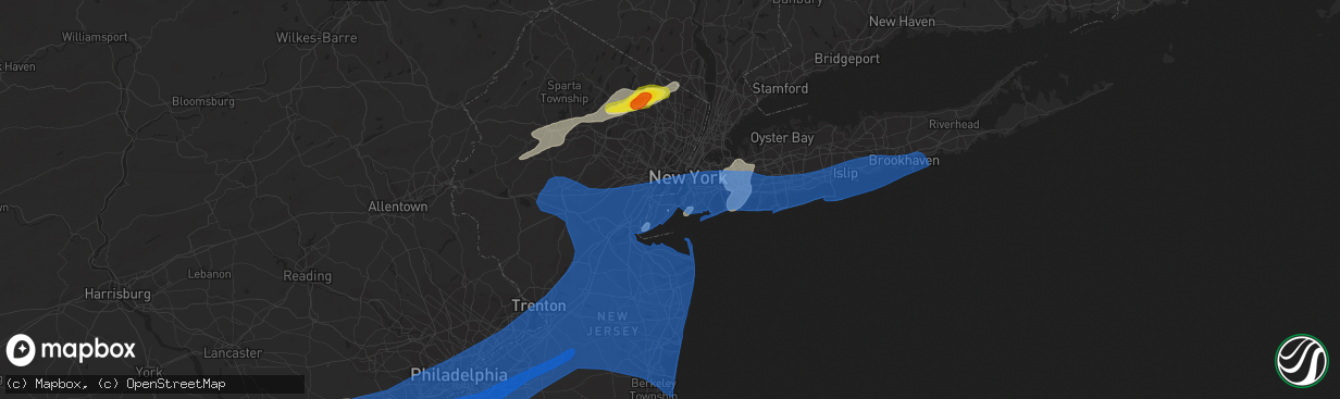 Hail map in Staten Island, NY on July 22, 2019