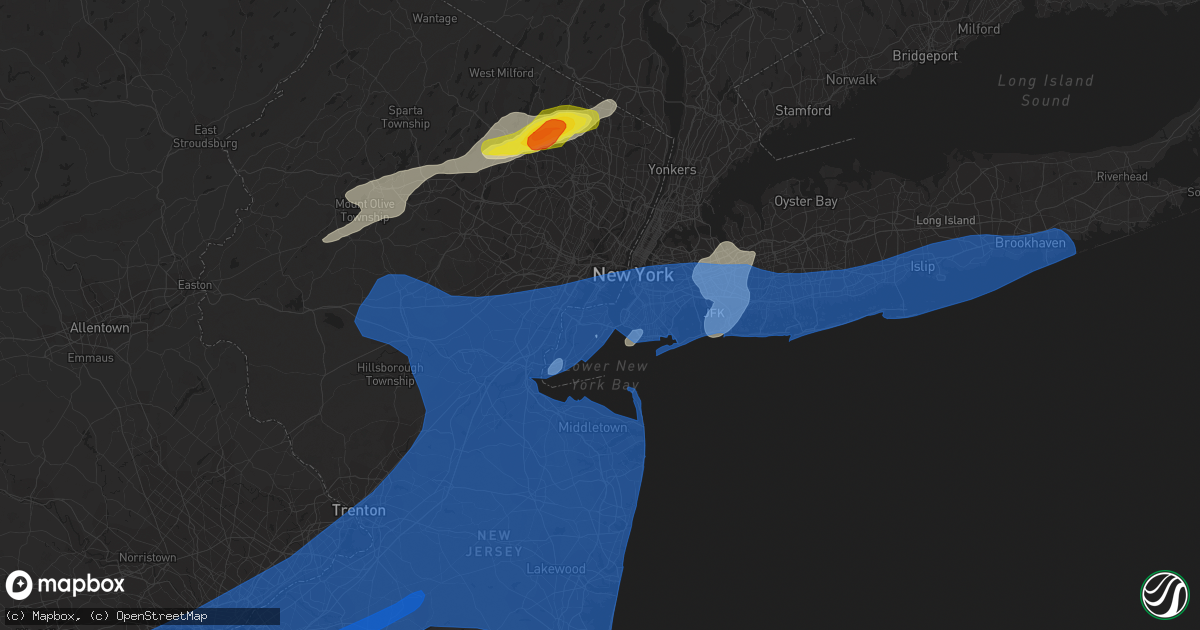 Hail map in Staten Island, NY on July 22, 2019